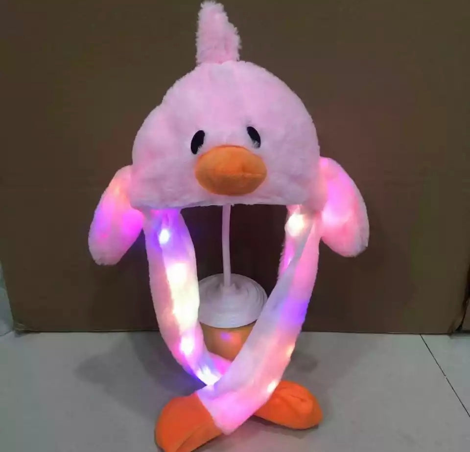 Gorro con luz de peluche y movimiento de orejas invernal excelente calidad